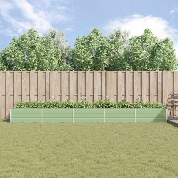 vidaXL Jardinera Verde Pastel 195 x 100 x 45 cm Acero Galvanizado