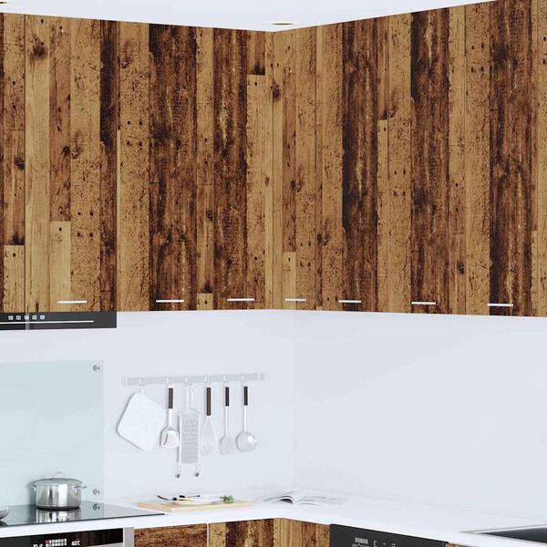 vidaXL Mueble colgante con puerta Madera Vieja y 57 x 57 x 100 cm