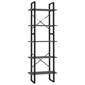 vidaXL Estanter&iacute;a de 5 niveles madera de ingenier&iacute;a gris 60x30x175 cm