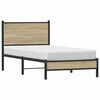 vidaXL Estructura de cama sin colch&oacute;n metal roble Sonoma 90x190 cm