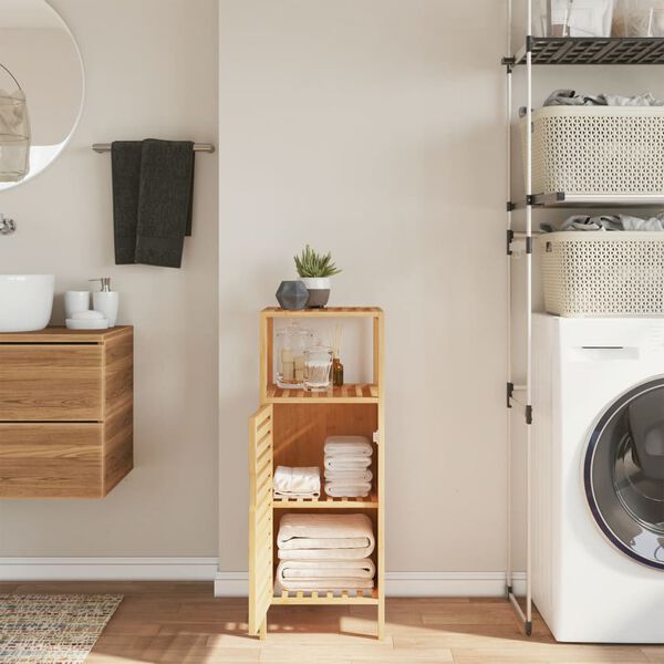 vidaXL Armario de baño con estante bambú 36x33x87 cm