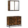 vidaXL Set de muebles ba&ntilde;o 2 pzas madera contrachapada roble ahumado