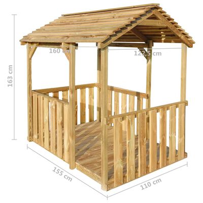 vidaXL Casa de juegos de jardín madera de pino 122,5x160x163 cm