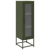 vidaXL Aparador de acero laminado en fr&iacute;o verde oliva 36x39x123 cm