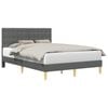 vidaXL Estructura de cama con cabecera Gris oscuro 140 x 200 cm Tela