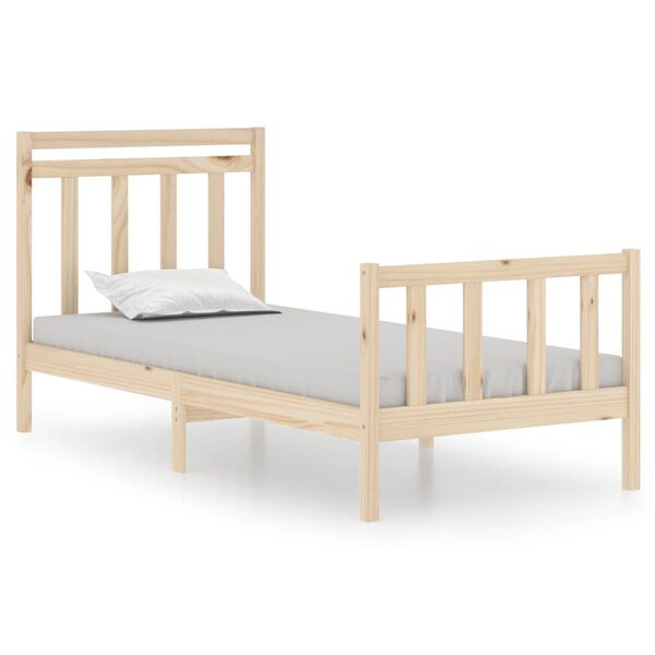vidaXL Estructura de cama madera maciza 90x190 cm