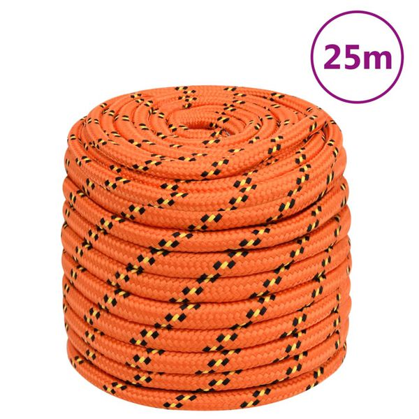 vidaXL Cuerda de barco polipropileno naranja 16 mm 25 m