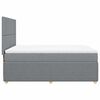 vidaXL Cama box spring con colch&oacute;n tela gris claro 160x200 cm