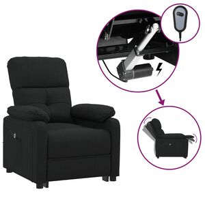 vidaXL Sill&oacute;n reclinable el&eacute;ctrico de tela negro