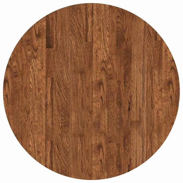 vidaXL Encimera Marrón oscuro Ø 70 x 2.5 cm Madera de roble sólida