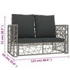vidaXL Set de muebles de jardín 2 pzas y cojines ratán sintético gris