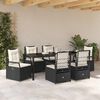 vidaXL Conjunto de Comedor de Jard&iacute;n 7 pcs Negro rat&aacute;n sint&eacute;tico