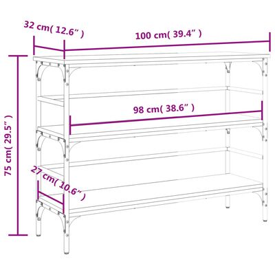 vidaXL Mesa consola madera de ingeniería roble Sonoma 100x32x75 cm