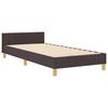 vidaXL Estructura de cama con cabecera Marr&oacute;n oscuro 90 x 190 cm tela