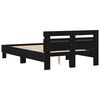 vidaXL Estructura de cama con LED Roble Negro 135 x 190 cm