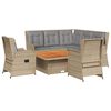 vidaXL Set de muebles jard&iacute;n con cojines 6 pzas rat&aacute;n sint&eacute;tico beige