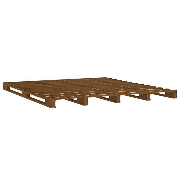 vidaXL Camas de palets madera maciza pino marr&oacute;n miel 140x190 cm