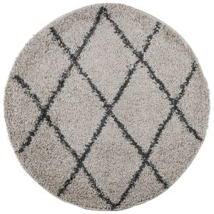 vidaXL Alfombra de pelo largo moderna PAMPLONA beige antracita &Oslash; 80 cm
