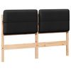 vidaXL Cabecero tapizado Marr&oacute;n y Negro 135 cm Madera de pino macizo