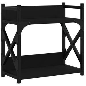 vidaXL Soporte de impresora 2 niveles negro 40x20x40 cm