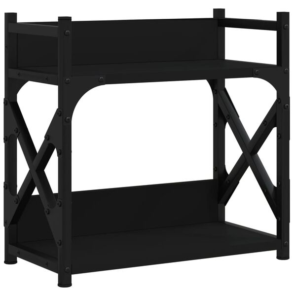 vidaXL Soporte de impresora 2 niveles negro 40x20x40 cm