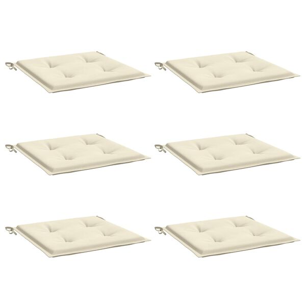 vidaXL Cojines de silla de jard&iacute;n 6 uds tela Oxford crema 50x50x2 cm