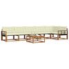 vidaXL Conjunto de sof&aacute;s de exterior con coj&iacute;n 7 pcs Natural y Crema