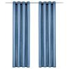 vidaXL Cortinas con anillas de metal 2 uds algod&oacute;n azul 140x225 cm