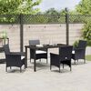 vidaXL Conjunto de Comedor de Jard&iacute;n 5 pcs Negro rat&aacute;n sint&eacute;tico