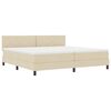 vidaXL Cama tipo Box Spring con cabecera Crema 200 x 200 cm tela