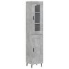 vidaXL Aparador de madera contrachapada gris hormig&oacute;n 34,5x34x180 cm