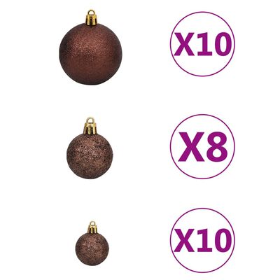 vidaXL Set de árbol de Navidad artificial con LED y bolas blanco 240 cm
