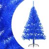 vidaXL Medio &aacute;rbol de Navidad artificial con soporte PVC azul 120 cm