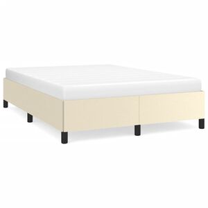 vidaXL Estructura de cama sin colch&oacute;n cuero sint&eacute;tico crema 140x190 cm