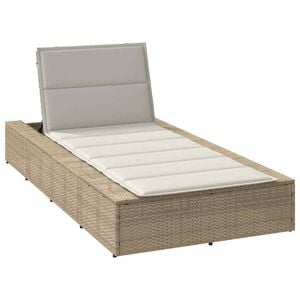 vidaXL Tumbona con coj&iacute;n flotante rat&aacute;n sint&eacute;tico beige