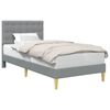vidaXL Estructura de cama con cabecera Gris Claro 90 x 190 cm Tela