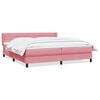 vidaXL Cama box spring con colch&oacute;n terciopelo rosa 180x210 cm