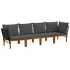 vidaXL 4 uds. Madera de Acacia S&oacute;lida y Cuerda Natural