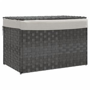 vidaXL Cesto de ropa sucia con tapa rat&aacute;n sint&eacute;tico gris 55,5x35x34 cm