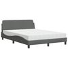 vidaXL Cama con colch&oacute;n Dover tela gris oscuro 140x200 cm