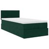 vidaXL Estructura de cama otomana con colch&oacute;n terciopelo verde oscuro
