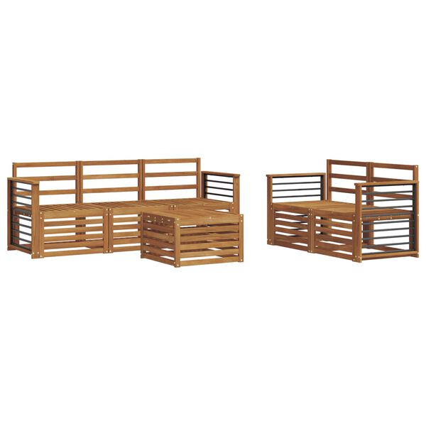 vidaXL Juegos de sof&aacute;s 6 pcs Natural Madera de Acacia S&oacute;lida