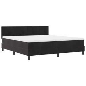 vidaXL Cama Box Spring LED con colch&oacute;n Negro 180 x 200 cm Terciopelo