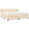 vidaXL Cama box spring con colch&oacute;n tela color crema 180x200 cm