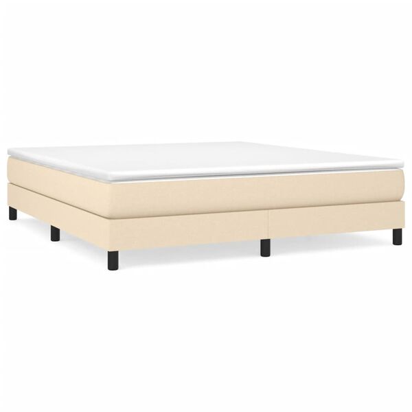 vidaXL Estructura de cama con somier tela color crema 160x200 cm