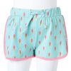 Pantalones cortos infantiles con cordón menta claro 104