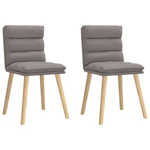 vidaXL Sillas de comedor 2 unidades tela gris taup&eacute;