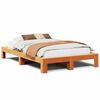 vidaXL Estructura de cama sin colch&oacute;n madera maciza marr&oacute;n 135x190 cm