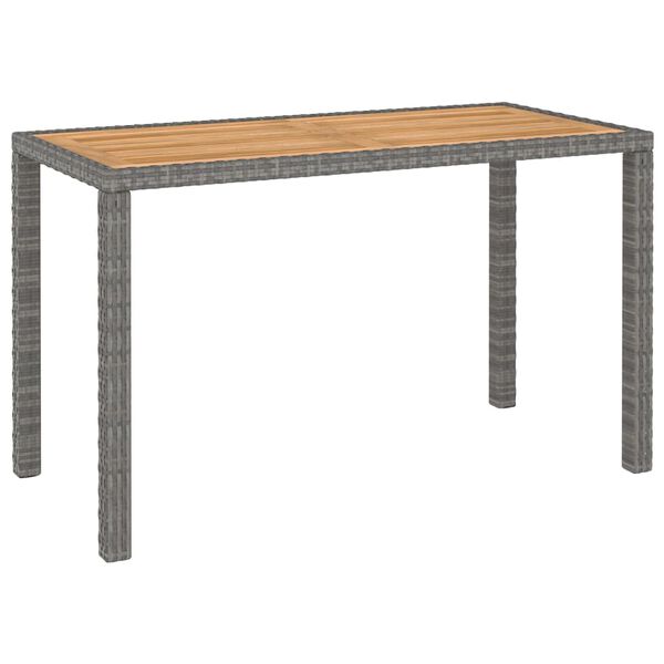 vidaXL Set comedor jard&iacute;n 6 pzas rat&aacute;n sint&eacute;tico y madera acacia gris