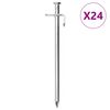vidaXL Clavijas para tienda 24 uds acero galvanizado 19,5 cm 8 mm